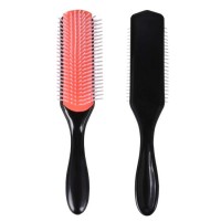 Amazon hot selling customized logo durable men's styling brush 9 rows hard bristle denman brush